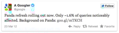 Twitter Panda announcement